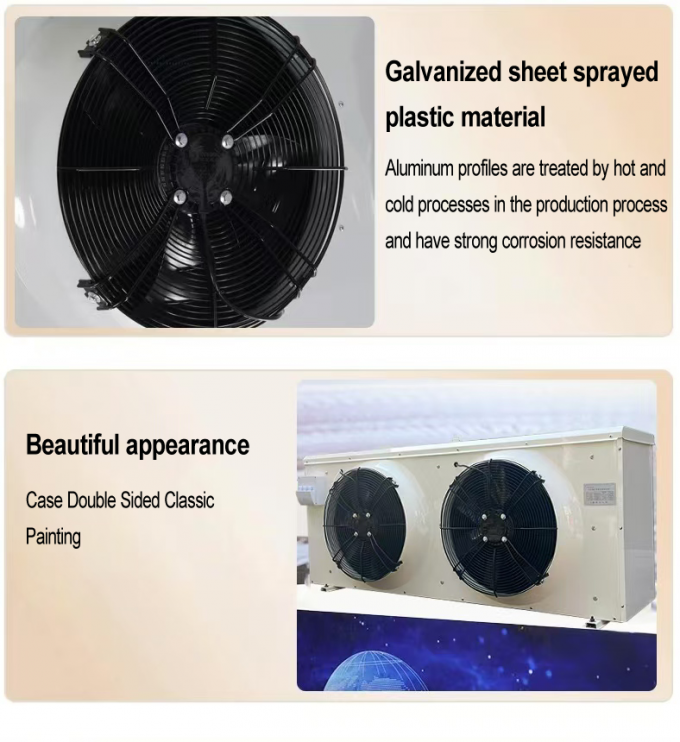 Série DJ DJ100 refroidisseur monobloc certifié CE, évaporateur de refroidisseur d'air dédié au stockage frigorifique, évaporateur de plafond, fabricant d'équipement de réfrigération, usine de réfrigération, entrepôt frigorifique 16