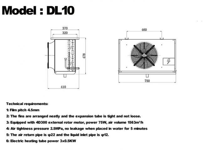 Série DL Refroidisseur d'air DL22 certification CE personnalisée évaporateur de chambre froide 3HP évaporateur de plafond, adapté à la réfrigération d'entrepôt, chambre froide, entrepôt frigorifique de légumes 1