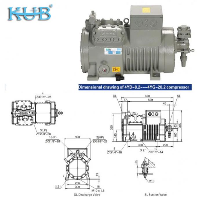 Compresseur frigorifique semi-hermétique à piston de 2HP à 50HP Fabriqué en Chine, supportant la personnalisation, compresseur frigorifique économique pour chambre froide, compresseur pour chambre froide, système de chambre froide, entrepôt frigorifique industriel 5
