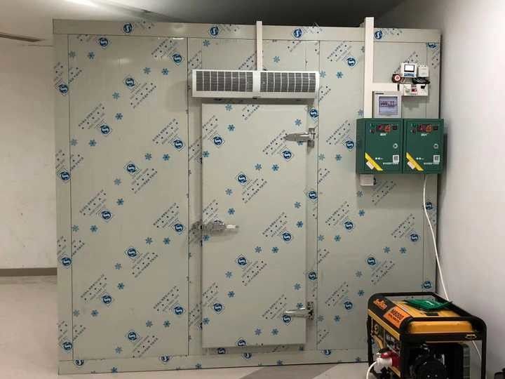 Maison de stockage à froid 10m3 Vendu séparément Rideaux de stockage à froid Ventilateurs -18°C Salle de stockage à froid