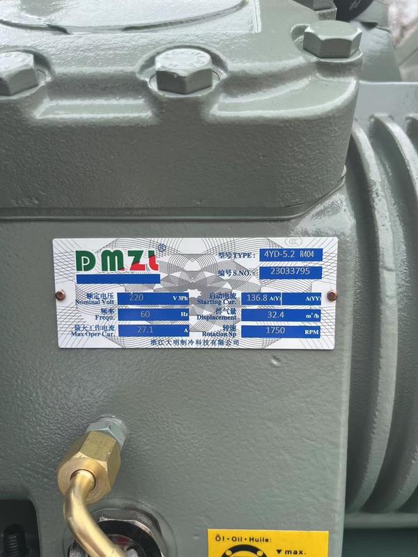 Groupe de condensation refroidi par eau de 5CV avec condenseur à eau de mer à calandre et tubes pour chambre froide 220V 3PH 60HZ