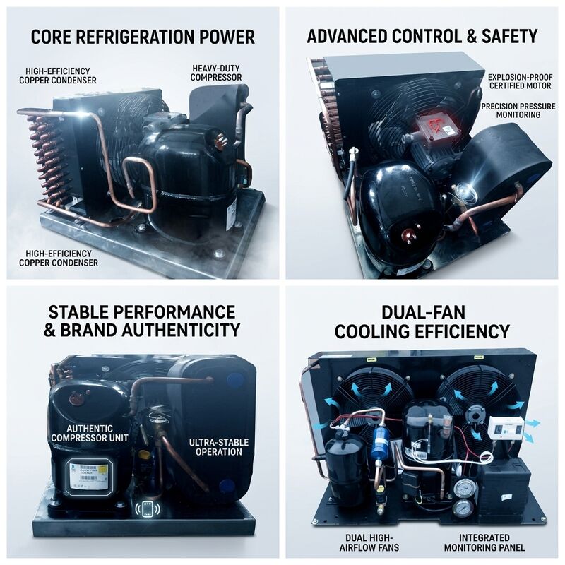 Compresseur à rouleau Copeland ZB15KQE, petite unité de condensation, congélateur hermétique pour chambre froide 2HP R404A 220V 50Hz