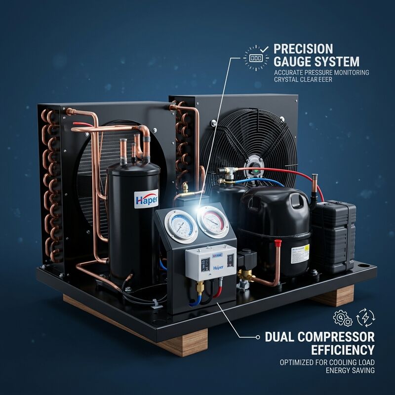 Congélateur hermétique pour chambre froide, petite unité de condensation certifiée CE ISO 2HP, rouleau R134a R404A, conforme au marché européen