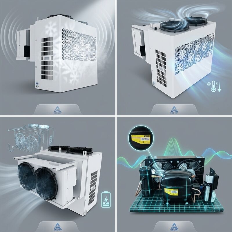 Contrôleur intelligent IoT, petite unité de condensation 2HP, défilement hermétique R404A, WiFi, surveillance à distance, alarme, congélateur de chambre froide