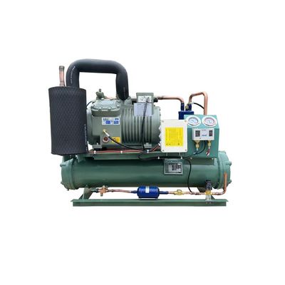 Groupe de condensation refroidi par eau de 5CV avec condenseur à eau de mer à calandre et tubes pour chambre froide 220V 3PH 60HZ